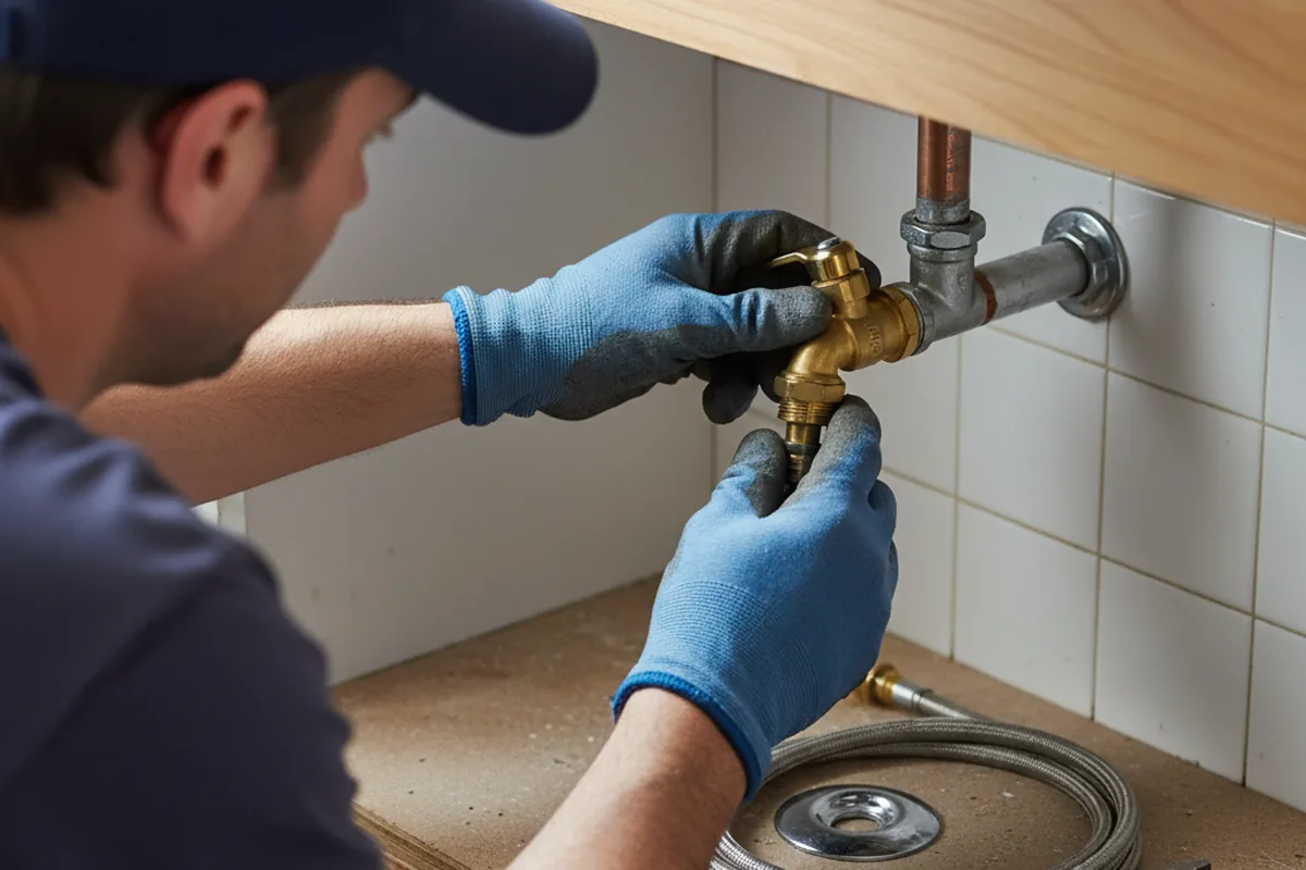 Shutoff valve and fitting work during Emergency Plumbing in Spavinaw